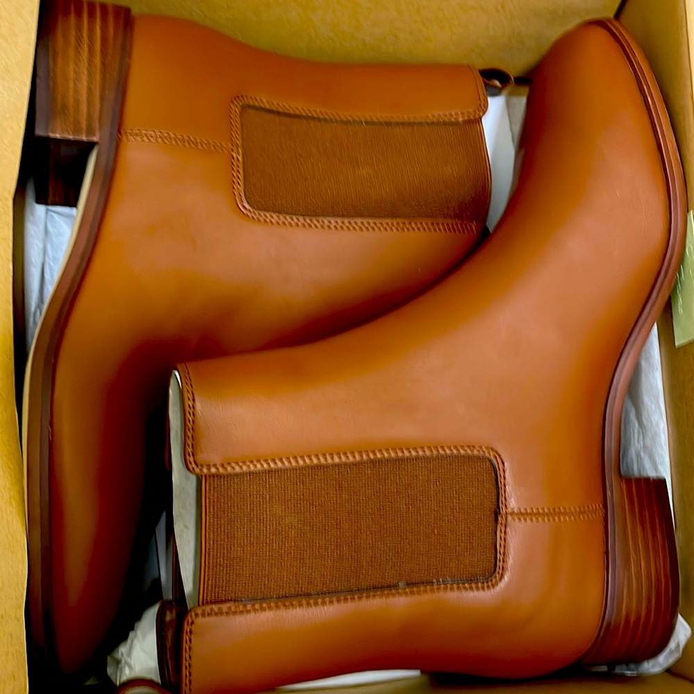 J Crew cognac ankle boots